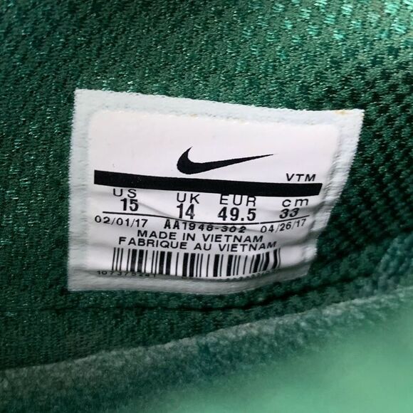 Nike x NFL men’s green Free Trainer V7 \'New York Jets\' lace up sneakers size 15